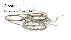  Presentation with strings - Cool new PPT theme with harmonic - old guitar strings isolated backdrop and a white colored foreground