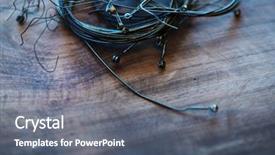  Presentation with strings - Colorful slides enhanced with harmonic - old guitar strings on grungy backdrop and a gray colored foreground