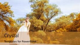  Presentation with milvian bridge - Theme with harmonic - portrait of a beautiful girl background and a  colored foreground
