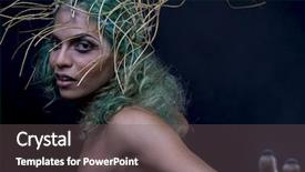  Presentation with fantasy tale - Colorful slide deck enhanced with harmonic - smile latin woman with green backdrop and a gray colored foreground