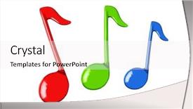  Presentation with music notes - Beautiful slide set featuring harmonic - three color music notes isolated backdrop and a sky blue colored foreground