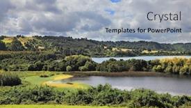  Presentation with chilean - PPT layouts with harmonious-lake-landscape-in-chilean background and a light blue colored foreground