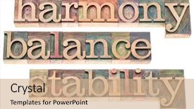  Presentation with harmony - Slide set consisting of harmony balance and stability typography background and a  colored foreground