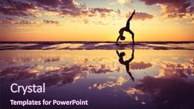  Presentation with woman body - Audience pleasing PPT theme consisting of harmony body - silhouette of woman practicing yoga backdrop and a wine colored foreground