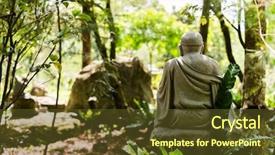  Presentation with harmony - Slides featuring harmony religion - stone ruined arhat statue background and a tawny brown colored foreground