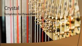  Presentation with strings - Presentation theme consisting of harp strings classic music concept background and a coral colored foreground