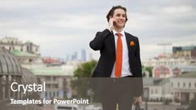  Presentation with brain and cell phone radiation - Amazing PPT layouts having harrass - young successful businessman talking backdrop and a gray colored foreground