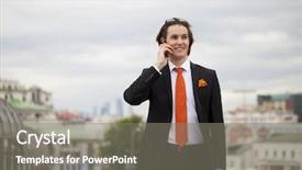  Presentation with prokaryote cell - Beautiful theme featuring harrass - young successful businessman talking backdrop and a gray colored foreground