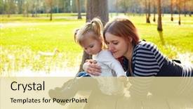  Presentation with dog park dogs plays - Beautiful theme featuring harried woman - daughter and mother playing together backdrop and a  colored foreground