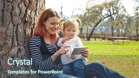  Presentation with mother and sons - Audience pleasing slides consisting of harried woman - mother and daughter playing backdrop and a  colored foreground
