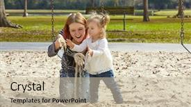  Presentation with small and big sand gravel - Amazing PPT layouts having harried woman - mother and daughter playing backdrop and a  colored foreground