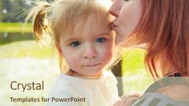  Presentation with mother blessed - Theme consisting of harried woman - mother and daughter portrait hug background and a  colored foreground