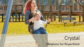  Presentation with swing - Audience pleasing PPT theme consisting of harried woman - mother and daughter backdrop and a  colored foreground
