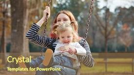  Presentation with fun fair swinging ride - Amazing theme having harried woman - mother and daughter backdrop and a  colored foreground