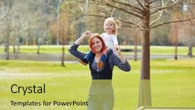  Presentation with mother and nurse during labor - PPT layouts with harried woman - mother holding daughter sit background and a  colored foreground