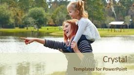  Presentation with solemnity of mother mary of god - Colorful PPT layouts enhanced with harried woman - mother holding daughter sit backdrop and a  colored foreground