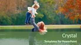  Presentation with mother baby - PPT layouts with harried woman - mother playing throwing up baby background and a  colored foreground