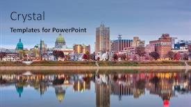  Presentation with skyline - Colorful theme enhanced with harrisburg-pennsylvania-usa-skyline backdrop and a light blue colored foreground