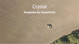  Presentation with farming irrigation canals tractor - Beautiful slide set featuring harrowing ploughed soil in farm backdrop and a  colored foreground