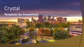  Presentation with usa - Beautiful presentation theme featuring hartford-connecticut-usa-downtown-skyline backdrop and a ocean colored foreground