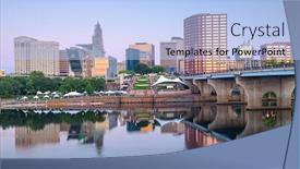  Presentation with skyline - Colorful slides enhanced with hartford-connecticut-usa-downtown-skyline backdrop and a light blue colored foreground