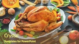  Presentation with teeens cooking - Slides enhanced with chickens fall - roasted whole turkey with cooking background and a red colored foreground