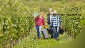  Presentation with effective communication between the team - Amazing PPT layouts having harvest-helpers-team backdrop and a gold colored foreground