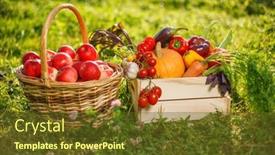  Presentation with cucumbers - Audience pleasing slide set consisting of harvest-is-in-hands backdrop and a tawny brown colored foreground
