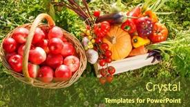  Presentation with cucumbers - Presentation design featuring harvest-is-in-hands background and a tawny brown colored foreground