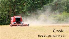  Presentation with rain water harvesting system - Presentation theme consisting of harvest moon - combine harvesting wheat background and a lemonade colored foreground