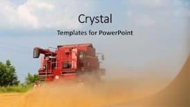  Presentation with harvesting energy - PPT theme enhanced with harvest moon - combine harvesting wheat background and a lemonade colored foreground