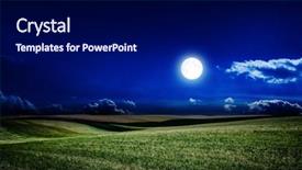  Presentation with star field - Slide deck featuring harvest moon - green night field star sky background and a  colored foreground