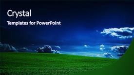  Presentation with star field - Beautiful slides featuring harvest moon - green night field star sky backdrop and a navy blue colored foreground