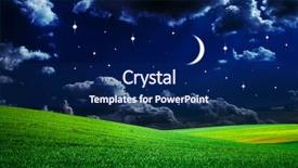  Presentation with star field - Colorful slides enhanced with harvest moon - green night field star sky backdrop and a navy blue colored foreground