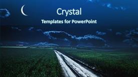  Presentation with star field - PPT layouts having harvest moon - green night field star sky background and a  colored foreground