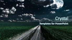  Presentation with star field - PPT layouts consisting of harvest moon - green night field star sky background and a  colored foreground