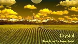  Presentation with harvest - Presentation featuring harvest moon - landscape background and a tawny brown colored foreground