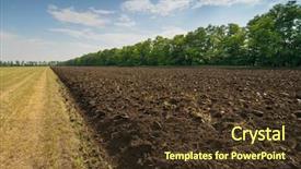  Presentation with brown harvest - Cool new presentation theme with fieldwork - brown ground in half-plowed field backdrop and a  colored foreground