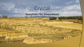  Presentation with paddy field - Presentation design consisting of water harvesting - harvest paddy field under cloudy background and a light blue colored foreground