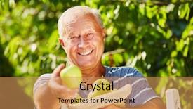  Presentation with joy - PPT theme having harvest season in autum background and a coral colored foreground