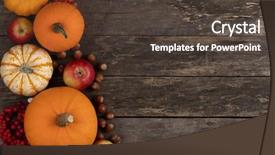  Presentation with still life crucifixion table - PPT layouts having harvest still life with pumpkins background and a tawny brown colored foreground