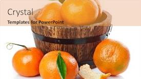  Presentation with green life - Slide deck featuring harvest-tangerines-in-wooden-basket background and a gold colored foreground