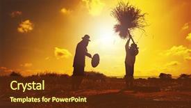  Presentation with rice grain - Amazing PPT layouts having harvest time in northern thailand backdrop and a tawny brown colored foreground