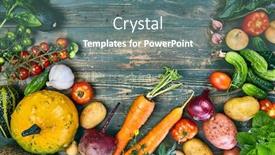  Presentation with old style - Amazing slide deck having harvest vegetable on old wooden board in rustic style with copyspace top view autumn still life pumpkin tomato cucumber onion and garlic backdrop and a gray colored foreground