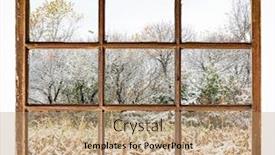  Presentation with scenery - Beautiful presentation theme featuring harvested-corn-field-and-forest backdrop and a coral colored foreground