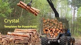  Presentation with pine forest - Presentation theme consisting of harvester working in a forest background and a tawny brown colored foreground