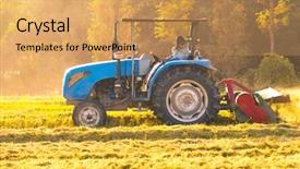  Presentation with harvest is ripe - Amazing presentation design having harvester working in ripe rice backdrop and a yellow colored foreground