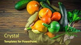  Presentation with organic - Presentation enhanced with harvesting-assortment-of-organic-pumpkins background and a  colored foreground