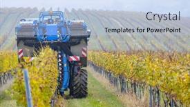  Presentation with czech republic - Cool new slide deck with harvesting-grapes-with-a-combine backdrop and a light blue colored foreground