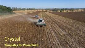  Presentation with europe moldova - Presentation theme having harvesting-of-sunflower-seeds-using background and a tawny brown colored foreground